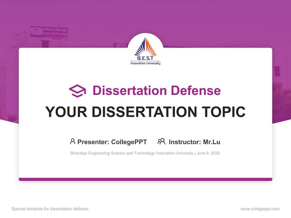 Bharatiya Engineering Science and Technology Innovation University Graduation Thesis Defense PPT Template4:3 ratio PPT effect preview image7