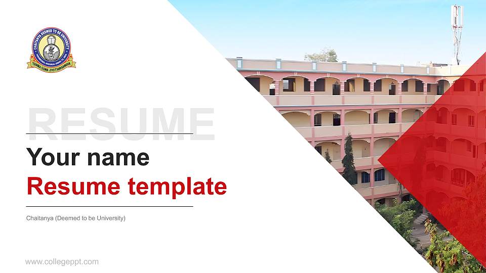 Chaitanya (Deemed to be University) Resume PPT Template16:9 ratio PPT effect preview image