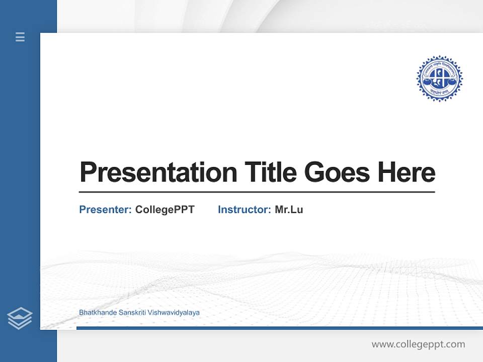 Bhatkhande Sanskriti Vishwavidyalaya Thesis Proposal/Graduation Defense PPT Template4:3 ratio PPT effect preview image5
