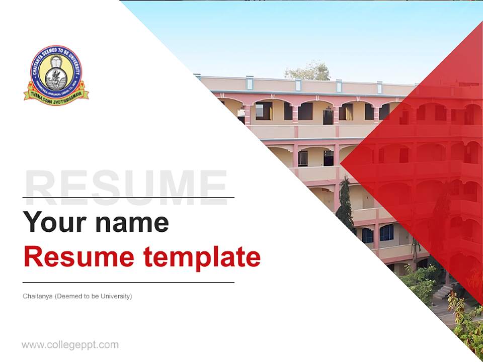 Chaitanya (Deemed to be University) Resume PPT Template4:3 ratio PPT effect preview image5