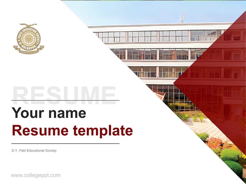 D.Y. Patil Educational Society Resume PPT Template4:3 ratio PPT effect preview image5