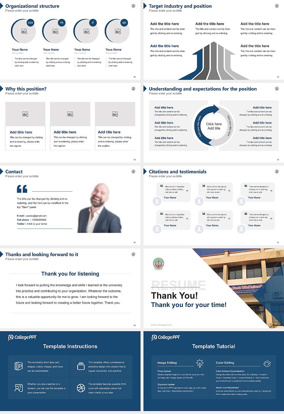 Birsa Munda Tribal University Resume PPT Template16:9 ratio PPT effect preview image4