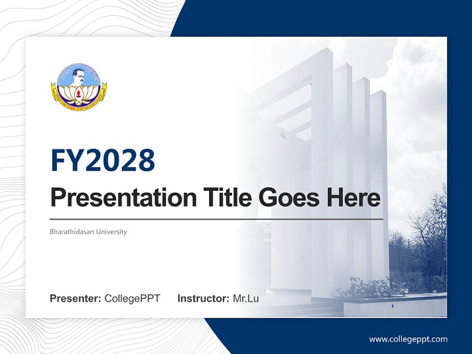 Bharathidasan University Academic Presentation/Research Findings Report PPT Template4:3 ratio PPT effect preview image5