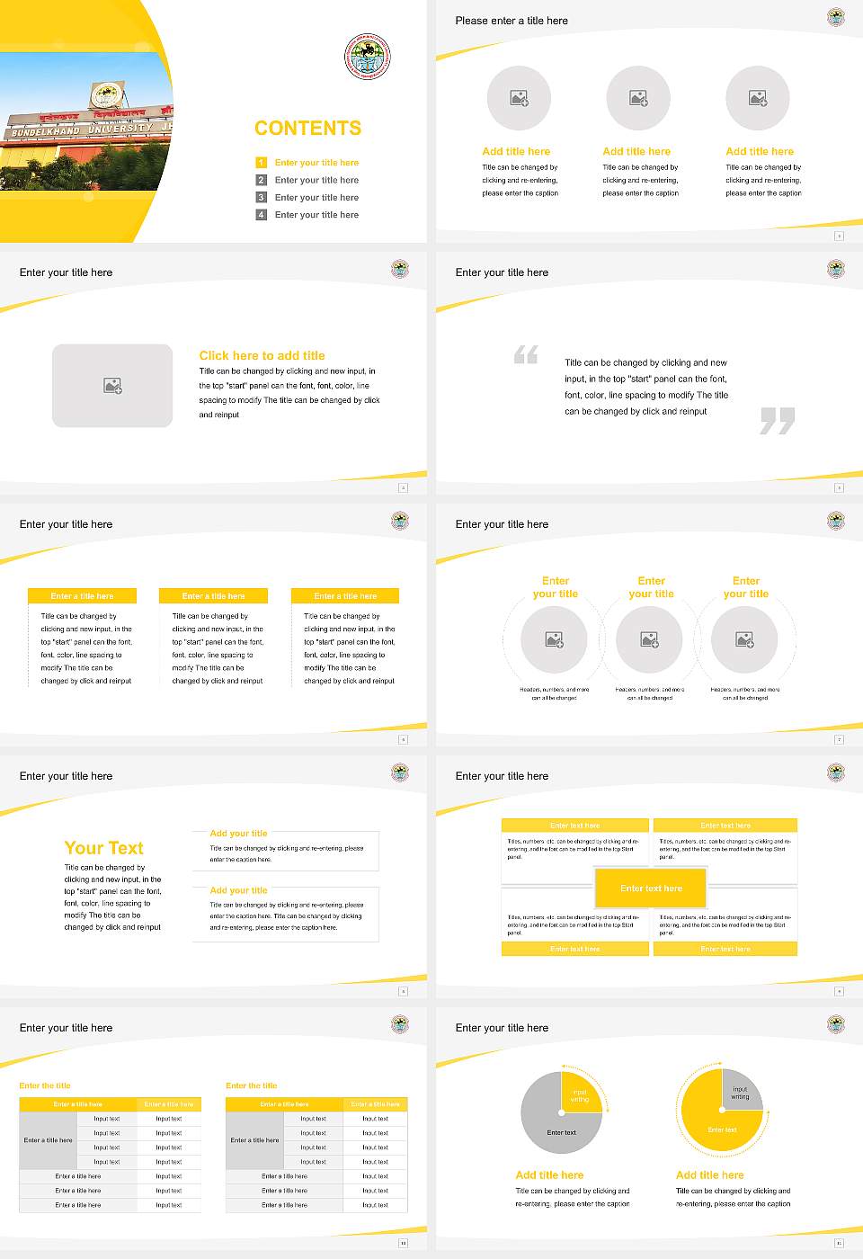 Bundelkhand University Course/Courseware Creation PPT Template16:9 ratio PPT effect preview image2