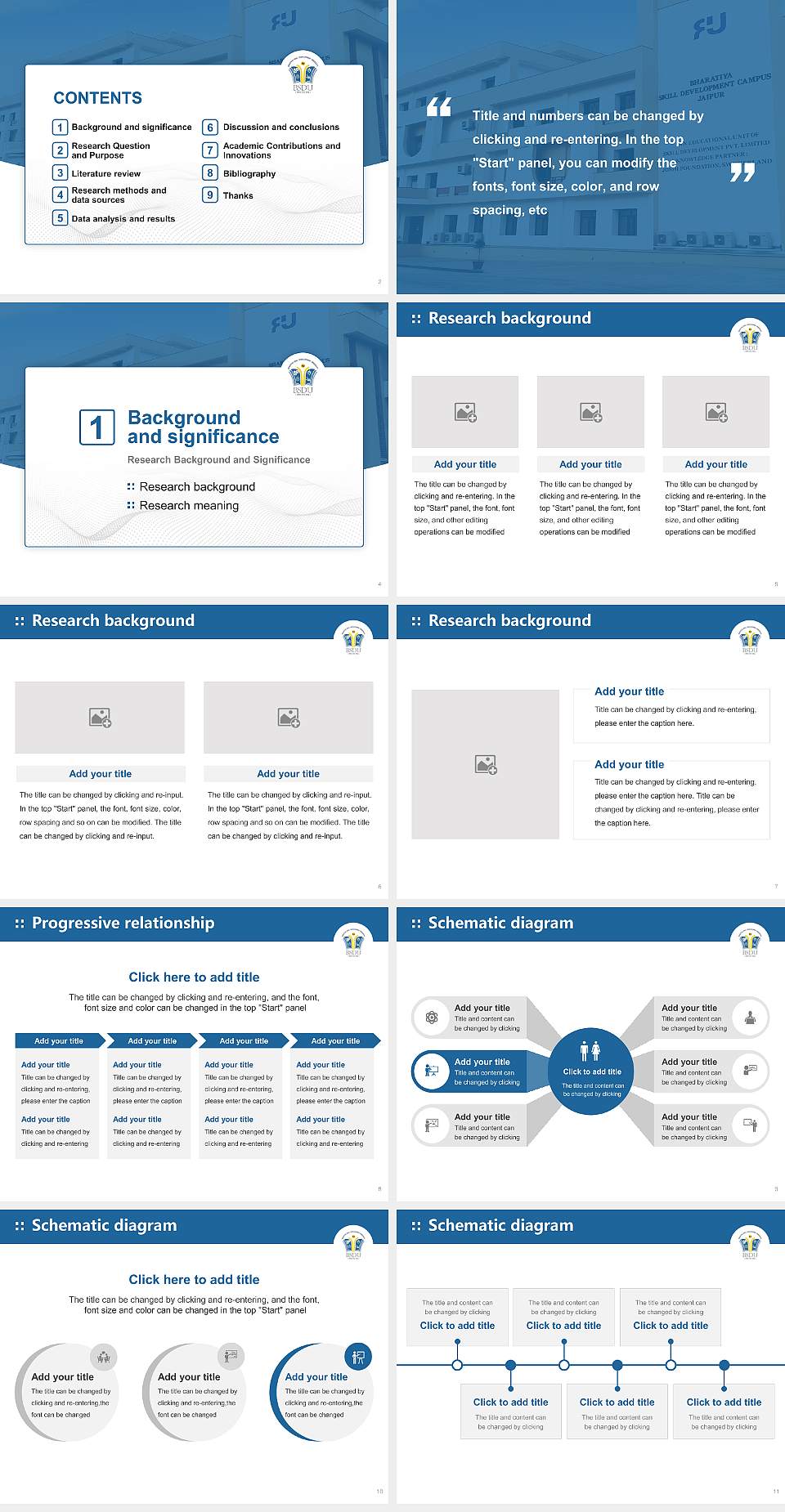 Bhartiya Skill Development University Graduation Thesis Defense PPT Template4:3 ratio PPT effect preview image2