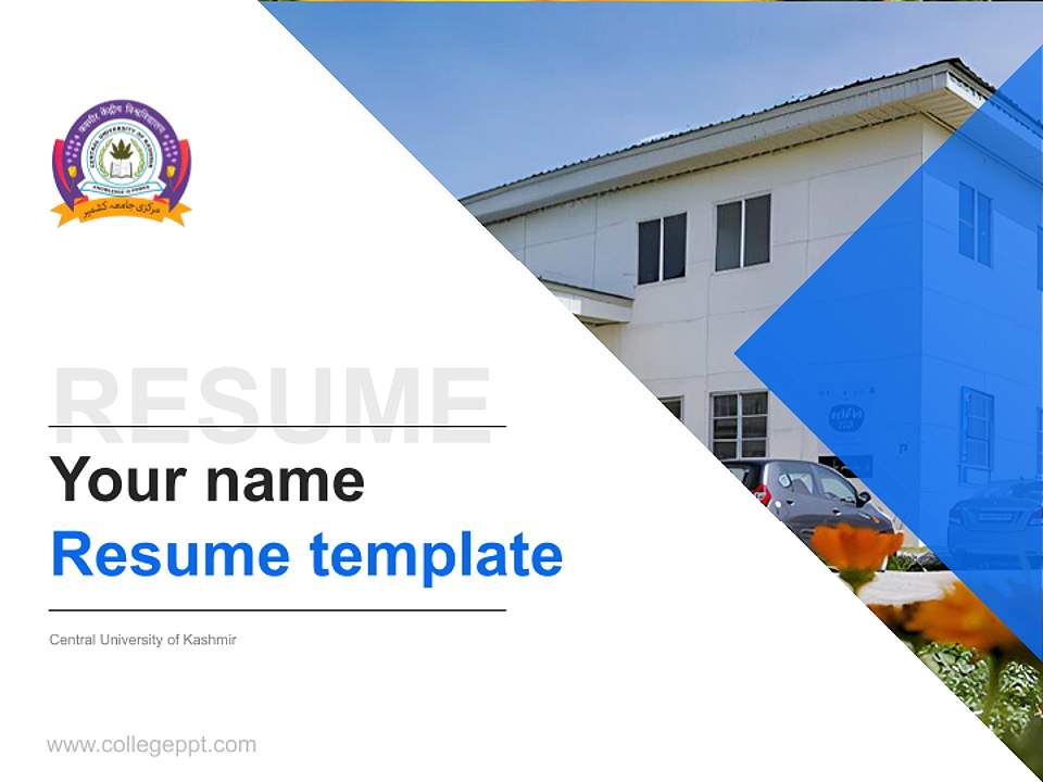 Central University of Kashmir Resume PPT Template4:3 ratio PPT effect preview image5