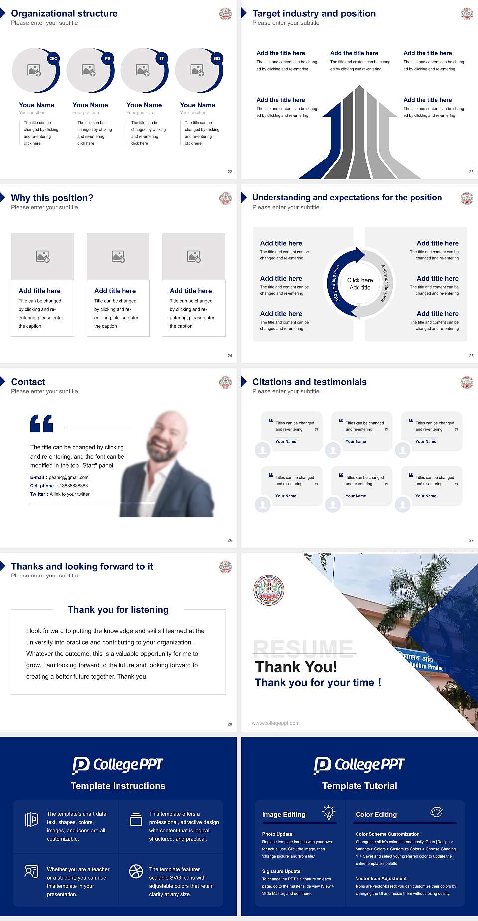 Central Tribal University of Andhra Pradesh Resume PPT Template4:3 ratio PPT effect preview image4