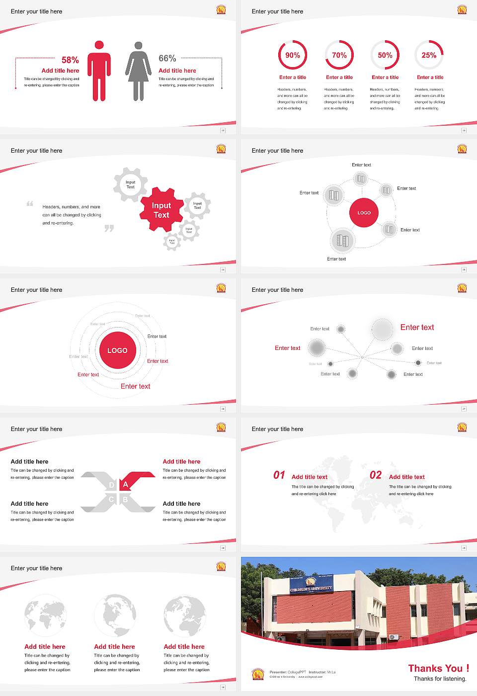 Children ‘s University Course/Courseware Creation PPT Template16:9 ratio PPT effect preview image4