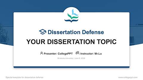 Bhaikaka University Graduation Thesis Defense PPT Template