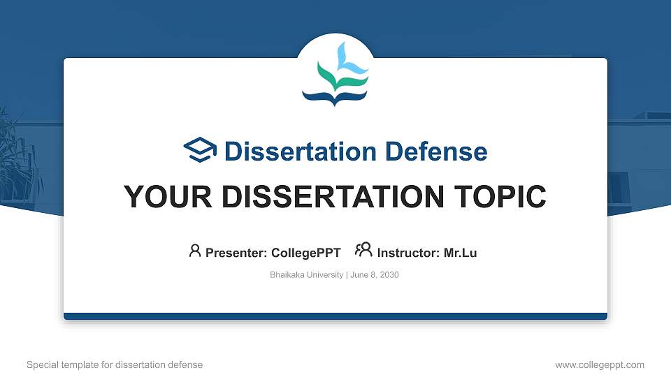 Bhaikaka University Graduation Thesis Defense PPT Template16:9 ratio PPT effect preview image