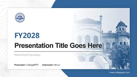 Bhatkhande Sanskriti Vishwavidyalaya Academic Presentation/Research Findings Report PPT Template