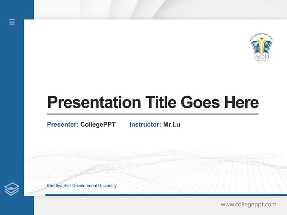 Bhartiya Skill Development University Thesis Proposal/Graduation Defense PPT Template4:3 ratio PPT effect preview image5