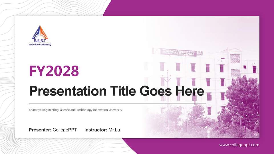 Bharatiya Engineering Science and Technology Innovation University Academic Presentation/Research Findings Report PPT Template16:9 ratio PPT effect preview image