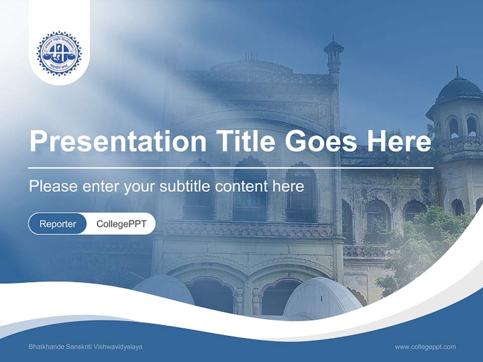 Bhatkhande Sanskriti Vishwavidyalaya Lecture Sharing and Networking Event PPT Template4:3 ratio PPT effect preview image4