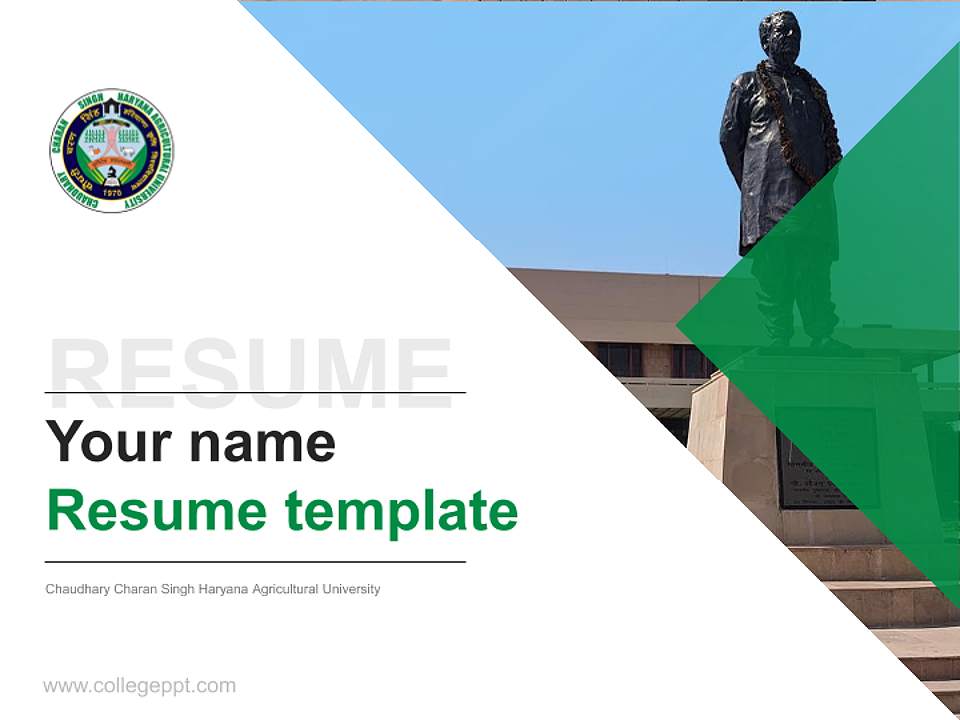 Chaudhary Charan Singh Haryana Agricultural University Resume PPT Template4:3 ratio PPT effect preview image5