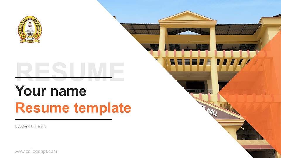 Bodoland University Resume PPT Template16:9 ratio PPT effect preview image
