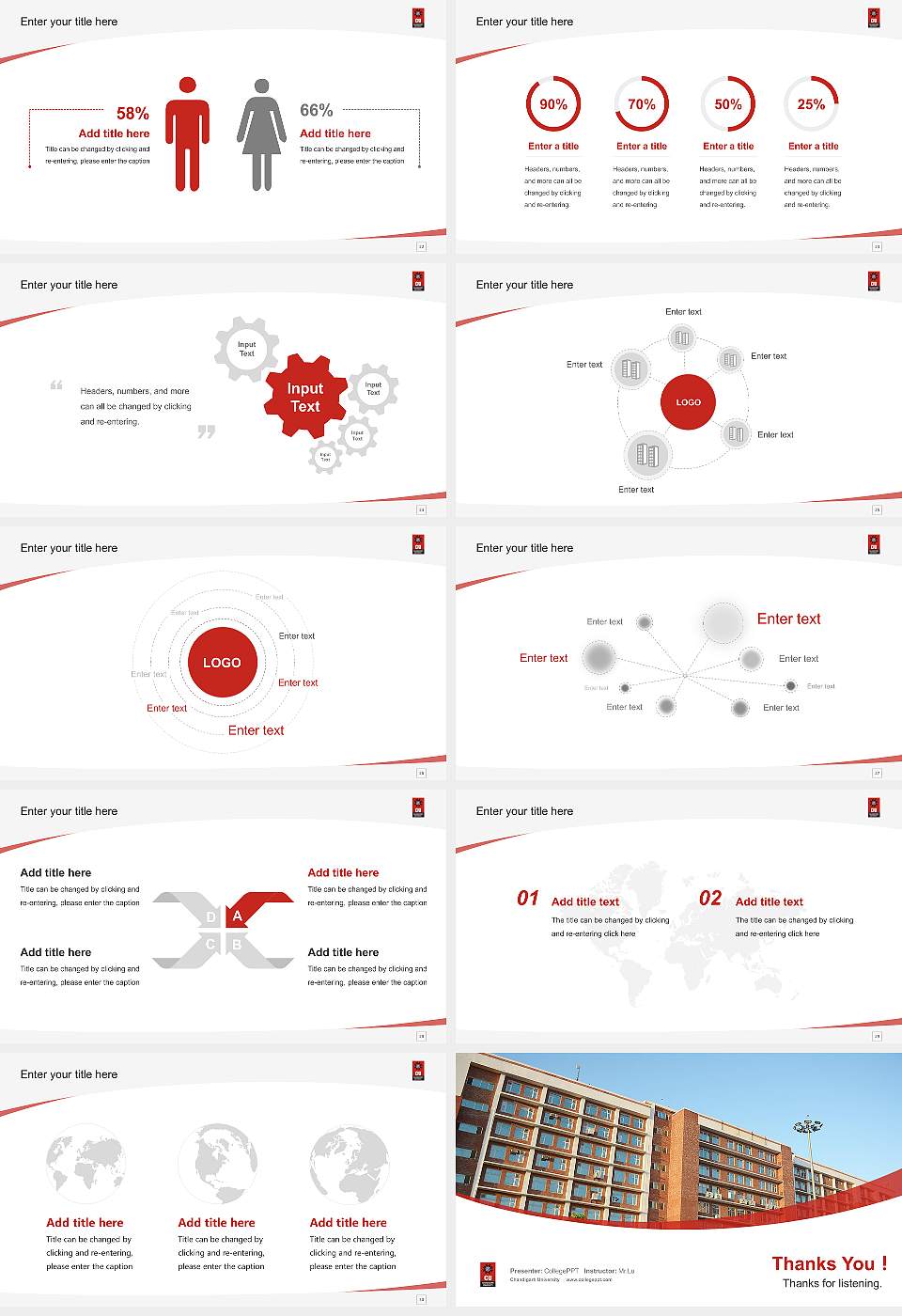 Chandigarh University Course/Courseware Creation PPT Template16:9 ratio PPT effect preview image4