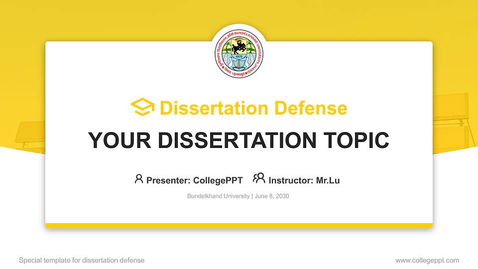 Bundelkhand University Graduation Thesis Defense PPT Template16:9 ratio PPT effect preview image