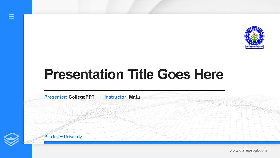 Bhattadev University Thesis Proposal/Graduation Defense PPT Template16:9 ratio PPT effect preview image