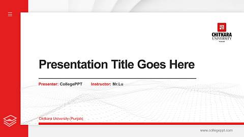 Chitkara University (Punjab) Thesis Proposal/Graduation Defense PPT Template