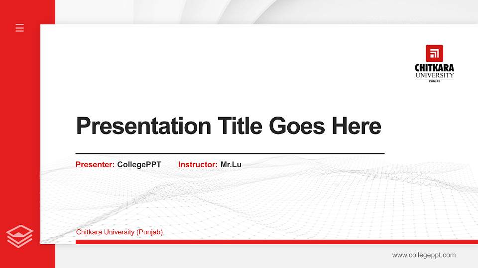 Chitkara University (Punjab) Thesis Proposal/Graduation Defense PPT Template16:9 ratio PPT effect preview image