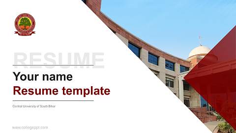 Central University of South Bihar Resume PPT Template