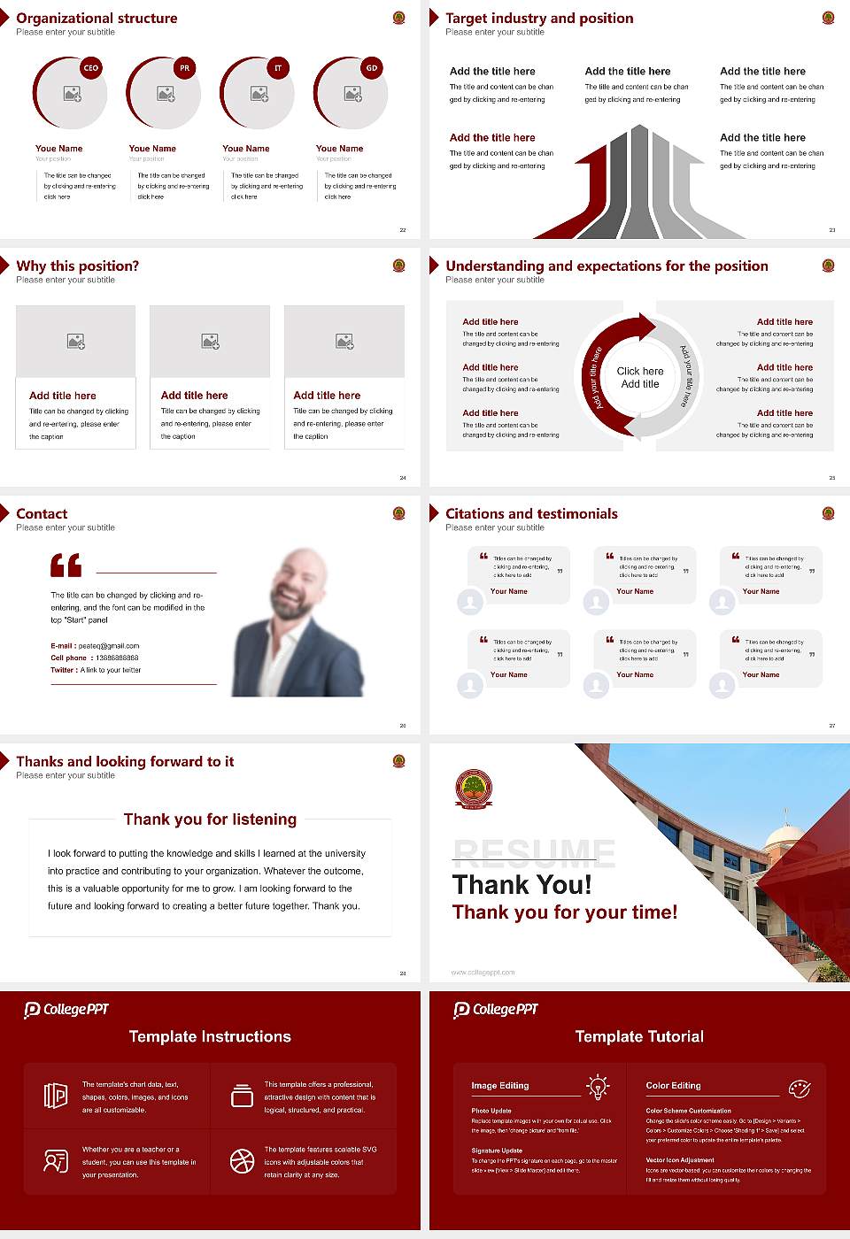Central University of South Bihar Resume PPT Template16:9 ratio PPT effect preview image4