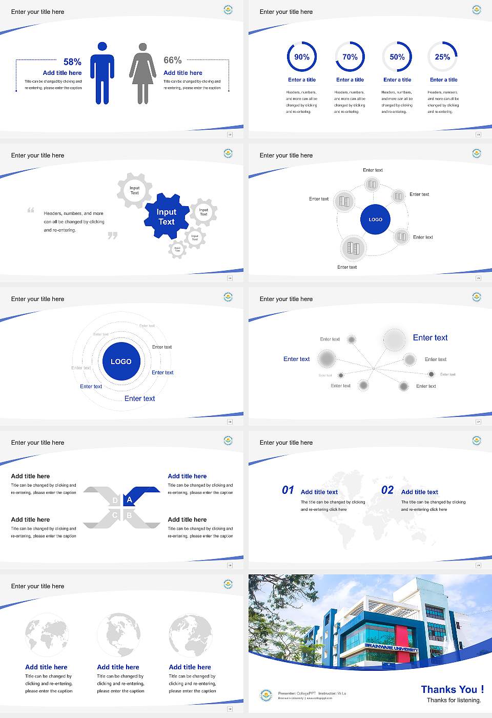 Brainware University Course/Courseware Creation PPT Template16:9 ratio PPT effect preview image4