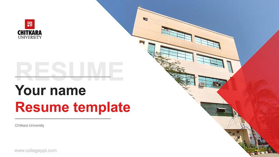 Chitkara University Resume PPT Template16:9 ratio PPT effect preview image