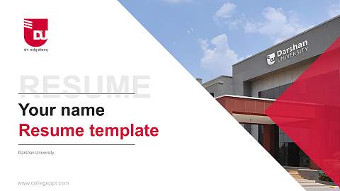 Darshan University Resume PPT Template