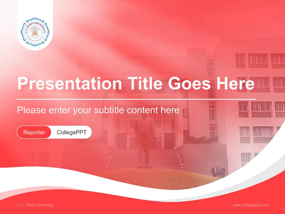 C.U. Shah University Lecture Sharing and Networking Event PPT Template4:3 ratio PPT effect preview image4