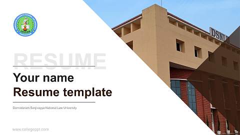 Damodaram Sanjivayya National Law University Resume PPT Template