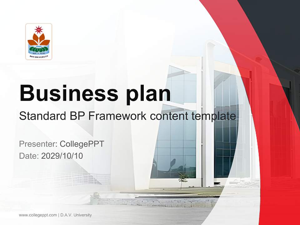 D.A.V. University Competition/Entrepreneurship Contest PPT Template4:3 ratio PPT effect preview image9