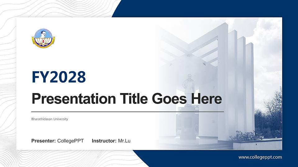 Bharathidasan University Academic Presentation/Research Findings Report PPT Template16:9 ratio PPT effect preview image