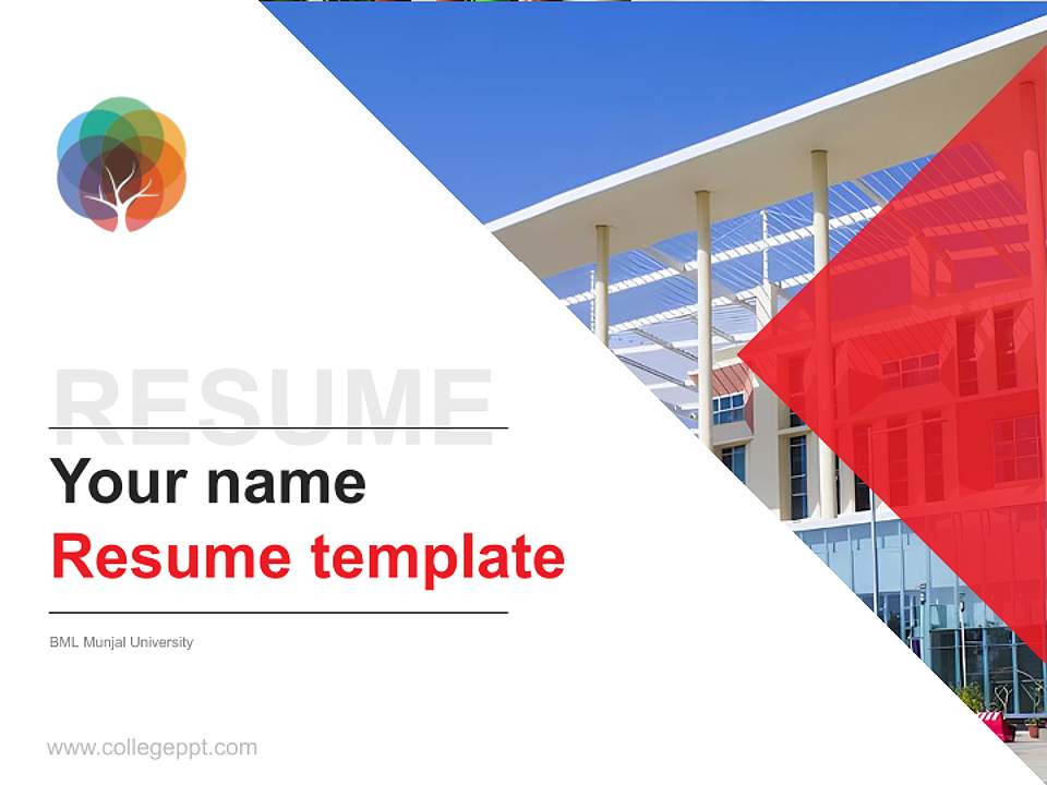 BML Munjal University Resume PPT Template4:3 ratio PPT effect preview image5