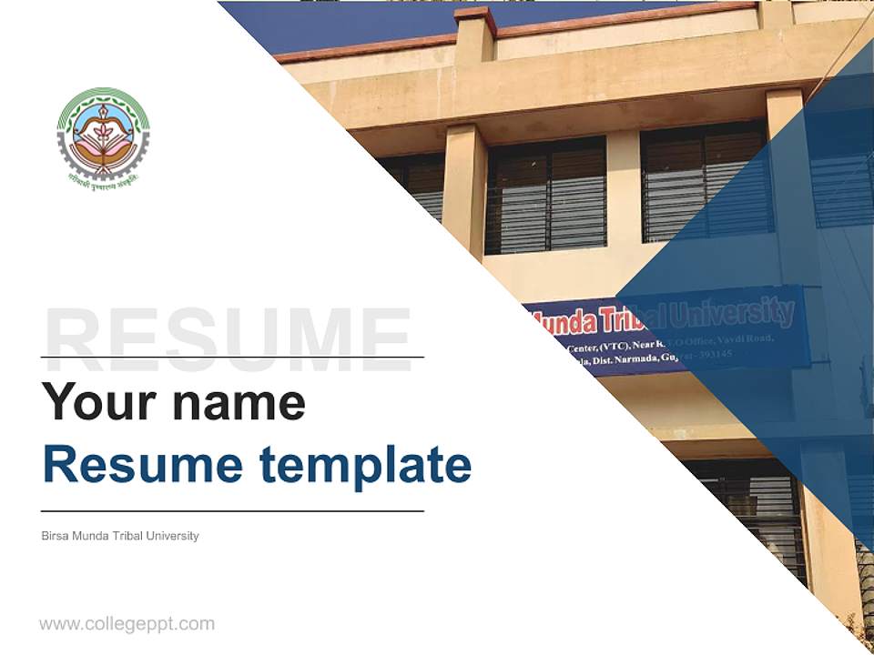 Birsa Munda Tribal University Resume PPT Template4:3 ratio PPT effect preview image5
