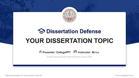 Central Tribal University of Andhra Pradesh Graduation Thesis Defense PPT Template