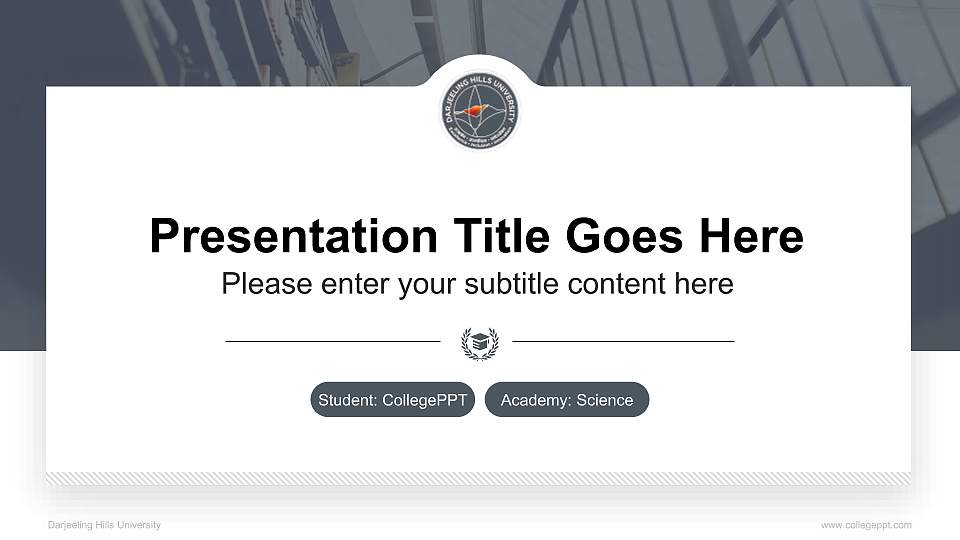 Darjeeling Hills University National Scholarship Defense PPT Template16:9 ratio PPT effect preview image