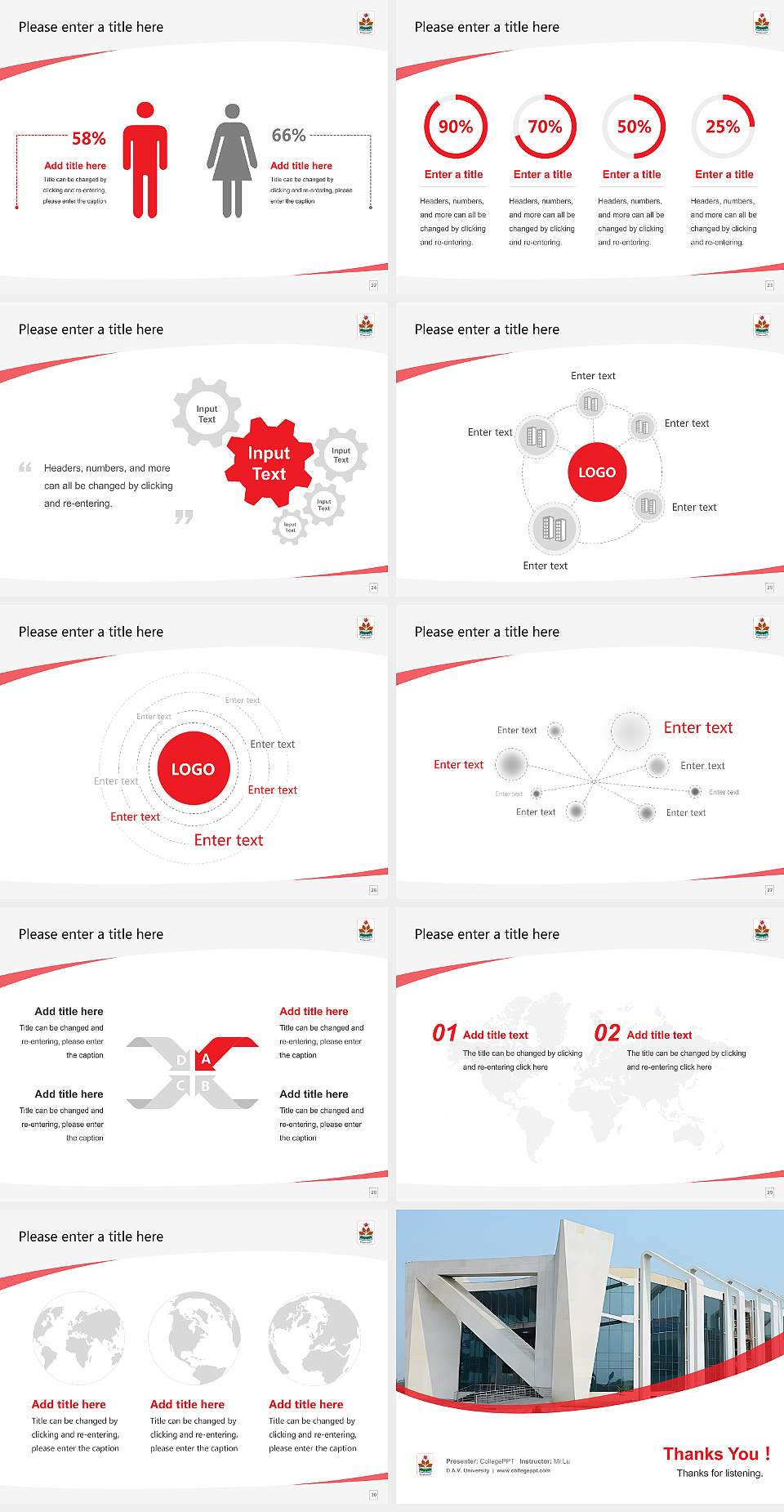 D.A.V. University Course/Courseware Creation PPT Template4:3 ratio PPT effect preview image4