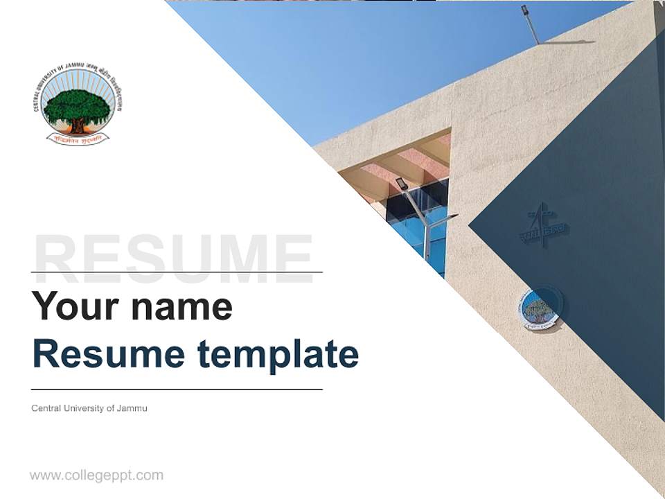 Central University of Jammu Resume PPT Template4:3 ratio PPT effect preview image5