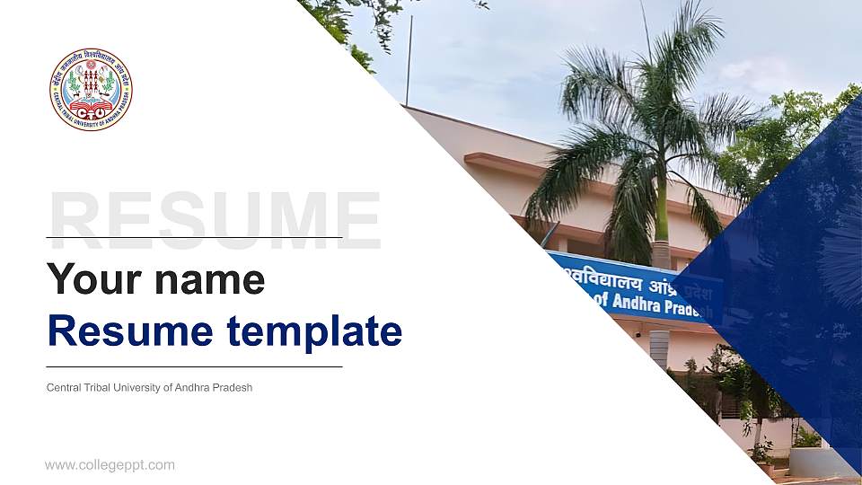 Central Tribal University of Andhra Pradesh Resume PPT Template16:9 ratio PPT effect preview image