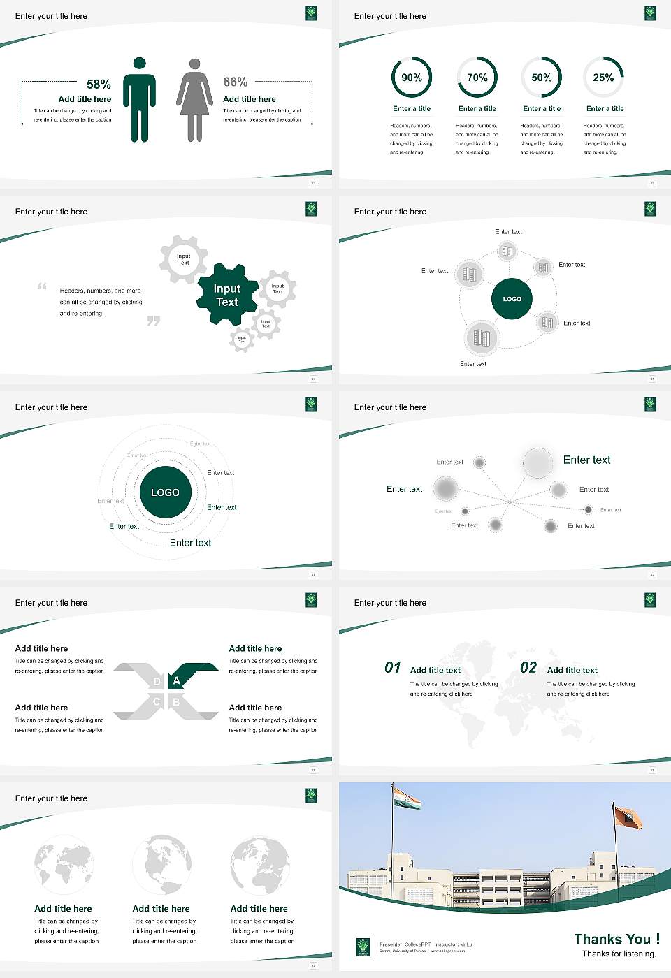 Central University of Punjab Course/Courseware Creation PPT Template16:9 ratio PPT effect preview image4