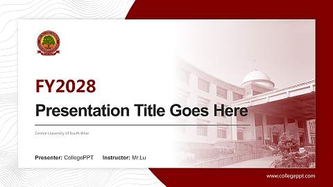 Central University of South Bihar Academic Presentation/Research Findings Report PPT Template