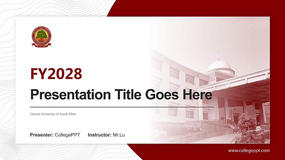 Central University of South Bihar Academic Presentation/Research Findings Report PPT Template16:9 ratio PPT effect preview image
