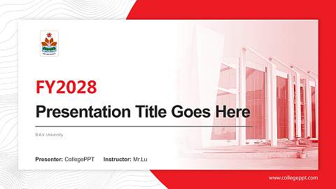 D.A.V. University Academic Presentation/Research Findings Report PPT Template