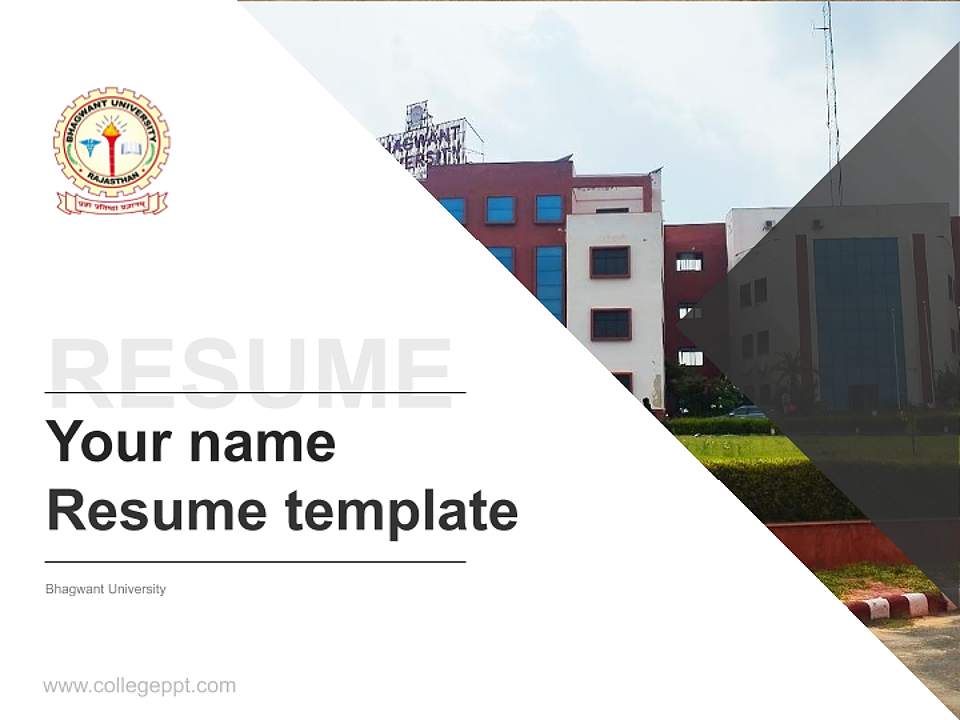 Bhagwant University Resume PPT Template4:3 ratio PPT effect preview image5