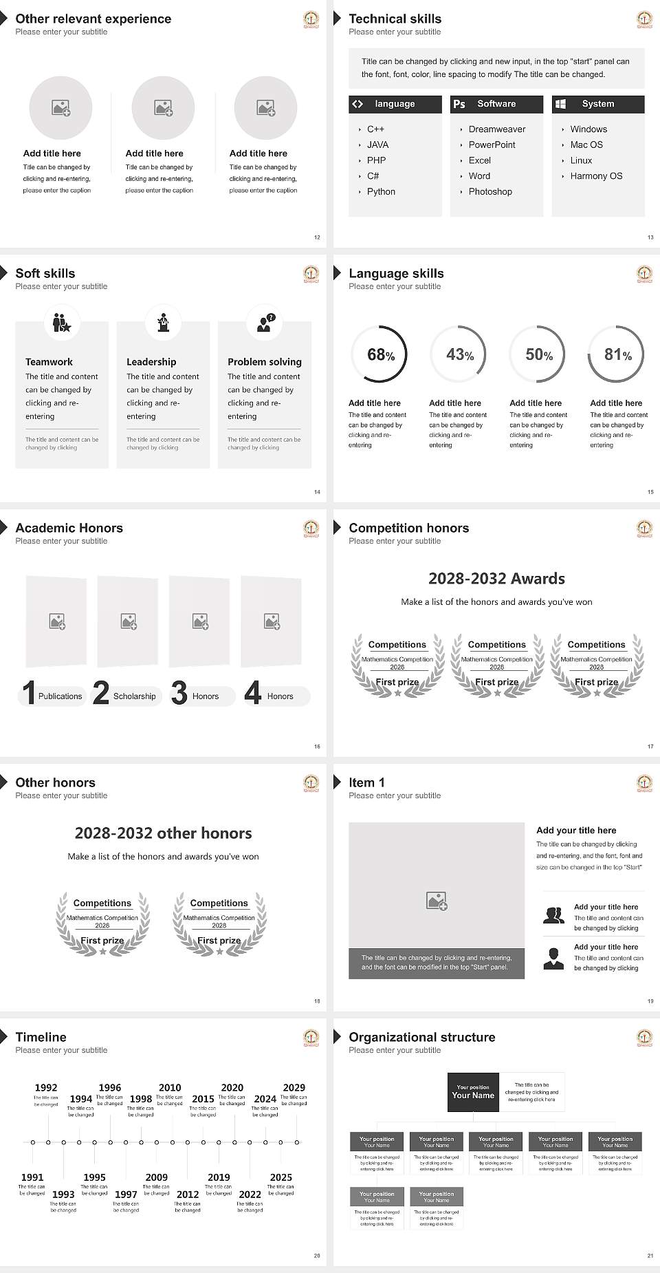 Bhagwant University Resume PPT Template4:3 ratio PPT effect preview image3