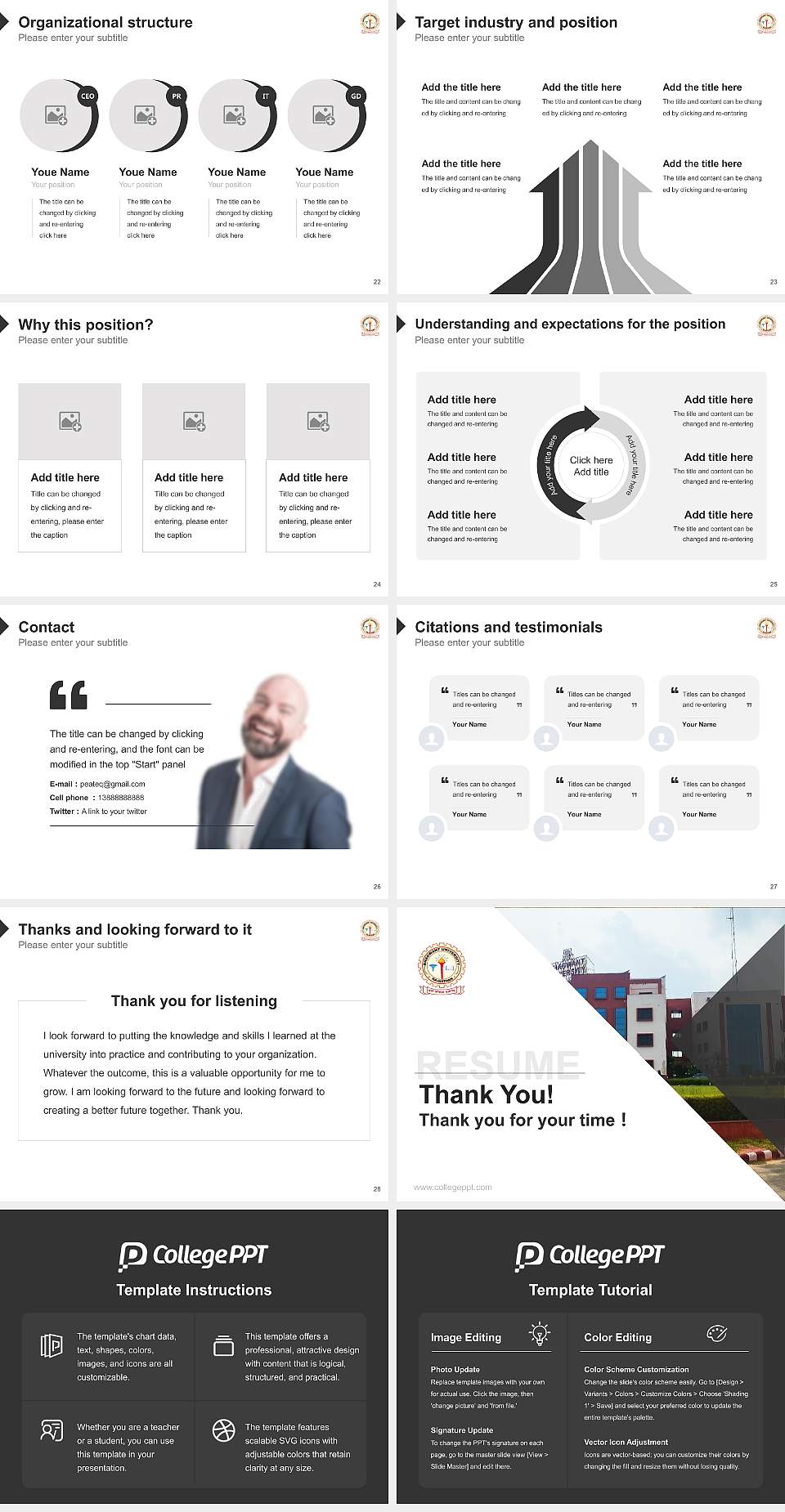 Bhagwant University Resume PPT Template4:3 ratio PPT effect preview image4