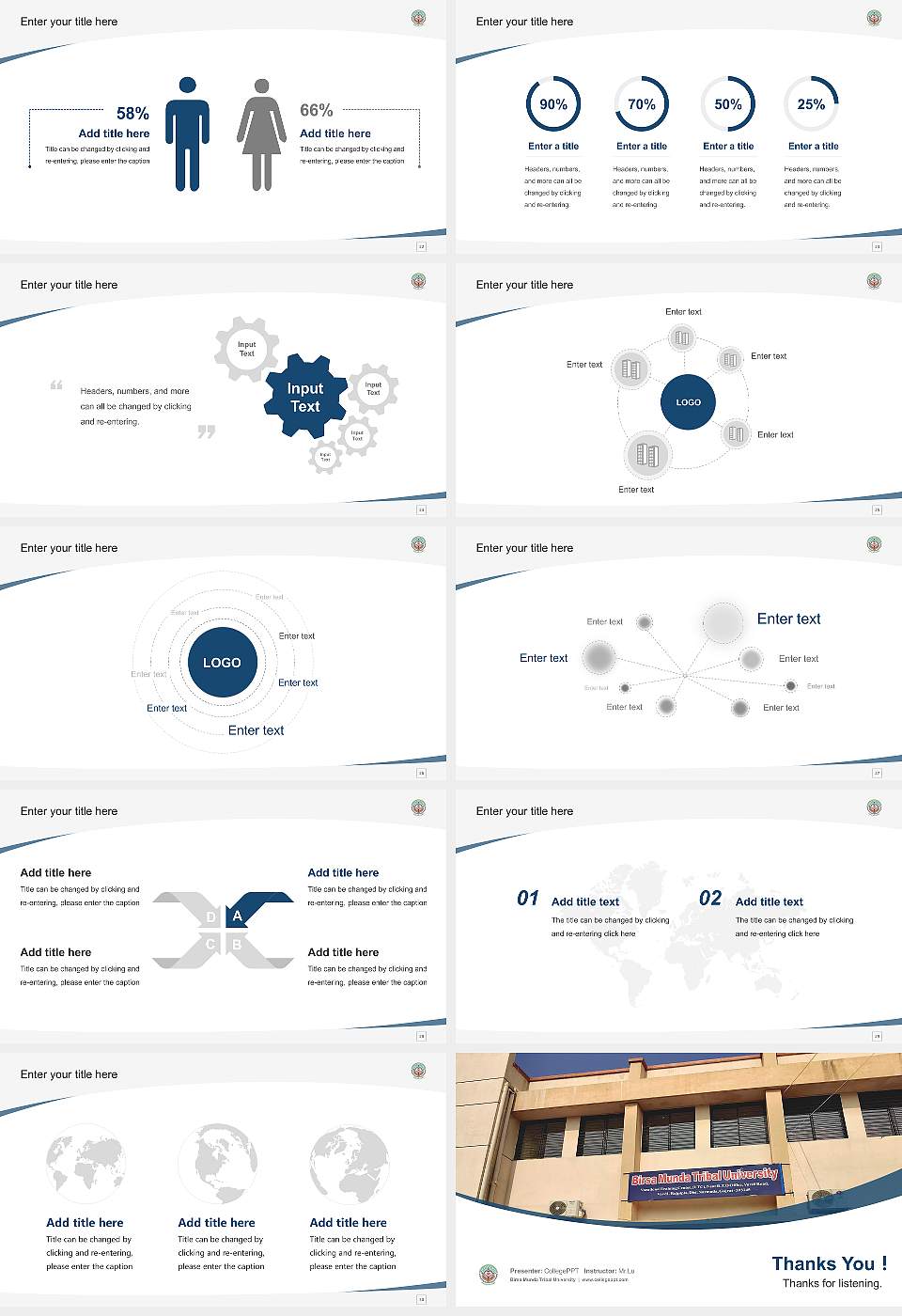Birsa Munda Tribal University Course/Courseware Creation PPT Template16:9 ratio PPT effect preview image4