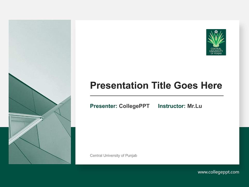 Central University of Punjab General Purpose PPT Template4:3 ratio PPT effect preview image6